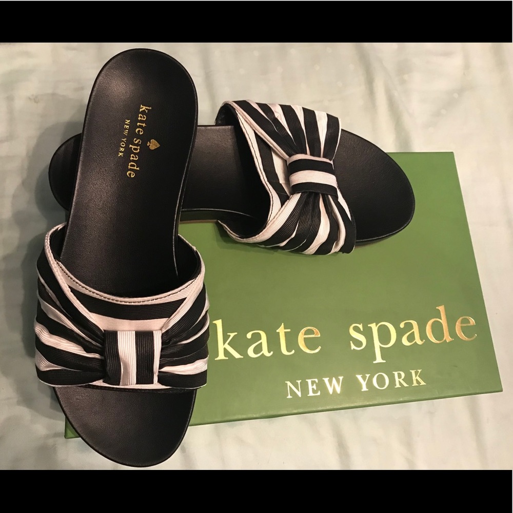 Kate spade black and white slides. NWOB size 7